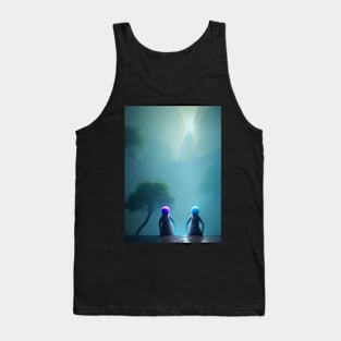 2 GHOSTS ADMIRING A HALLOWEEN RAINBOW Tank Top